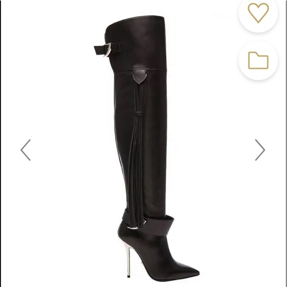 Versace Shoes - ❤️keeping VERSACE OTK over the knee boots black tassel